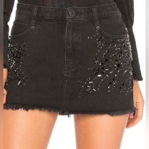 Free People Shine Bright Crystal Beaded Mini Skirt